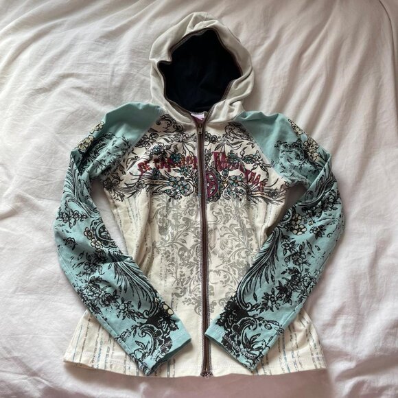 Y2K Printed & Stud Embellished Zip Up - Picture 6 of 8